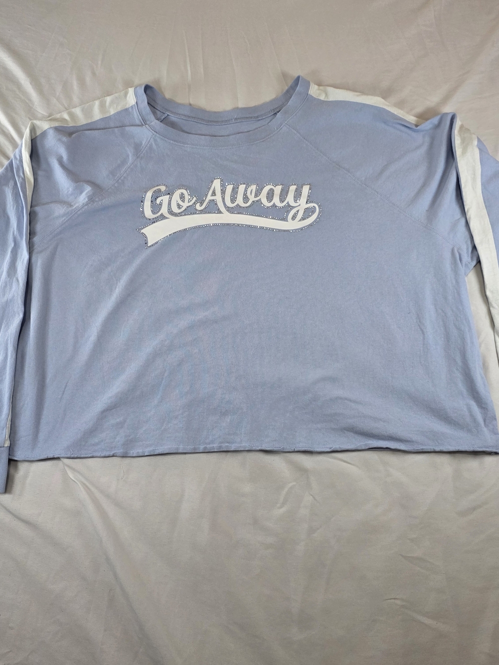 torrid Light Blue Graphic Cropped Sweatshirt